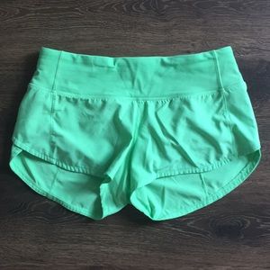 Lululemon Run Speed Shorts Light Green Sz 2